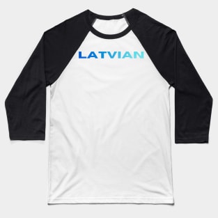 Blue latvian typography print Baseball T-Shirt